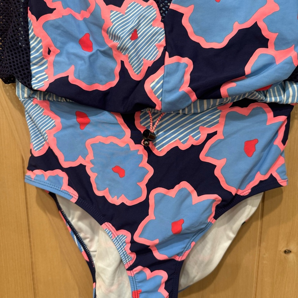 Anne Cole Women Floral Mesh Strapless 1 Piece Swimsuit Multi Size 10 - Picture 9 of 16